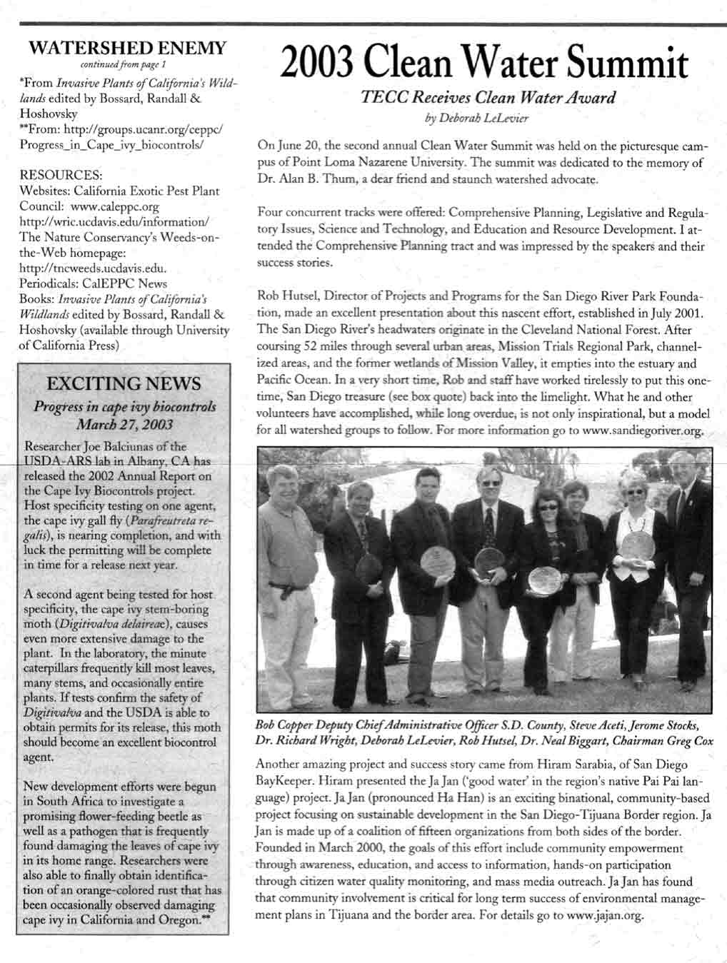 TECC Autumn 2003 Newsletter Page 2