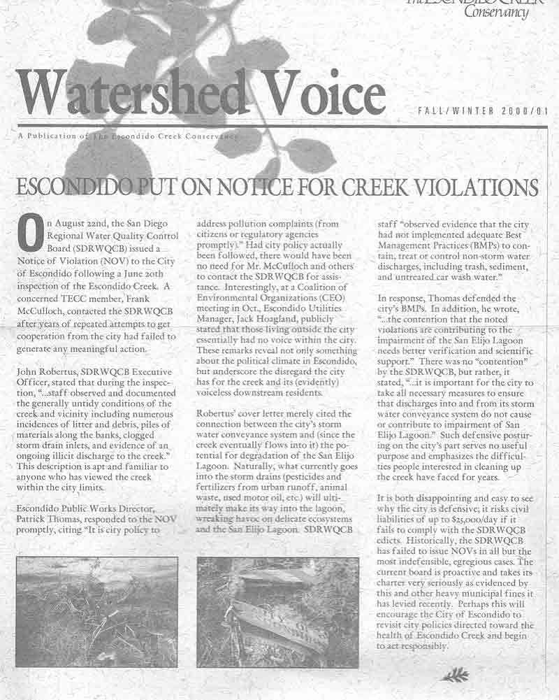 winter 2001 newsletter